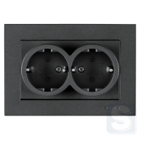 Розетка подвійна із заземленням 16A/220V Arvia Electric KAREN Димчастий (20 04 2000 907)